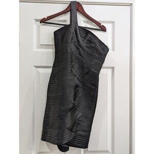 BCBGMAXAZRIA One Shoulder Black Bandage Dress, Size 6